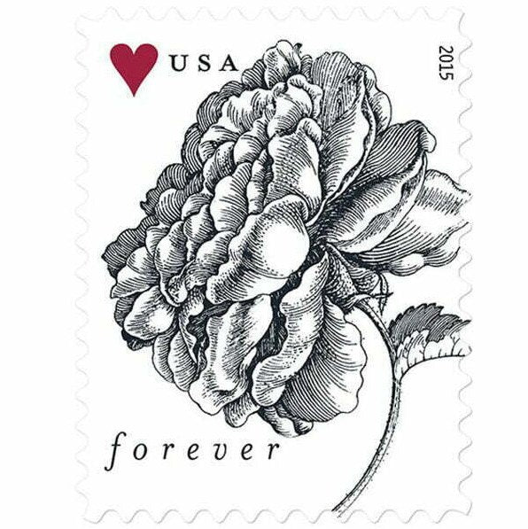Engraved Vintage Rose Forever stamp