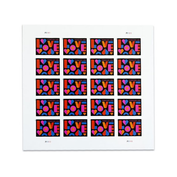 Love Forever stamps, detail