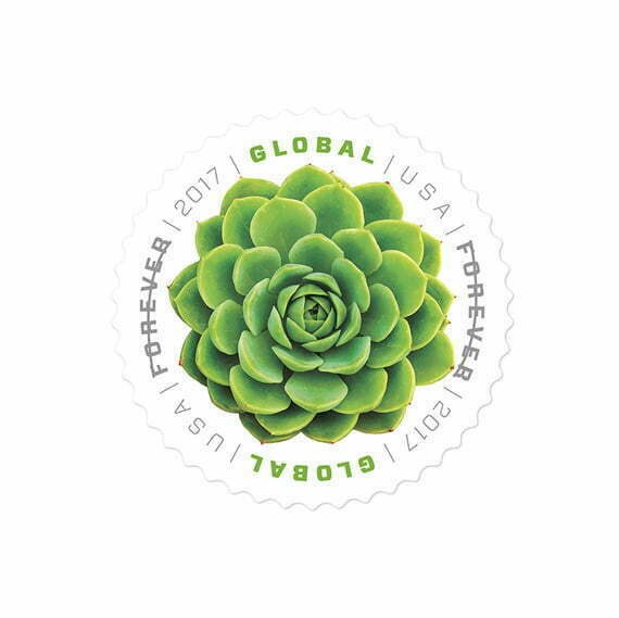 Global Green Succulent Stamp