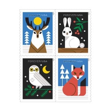 Winter Woodland Animals Stamps