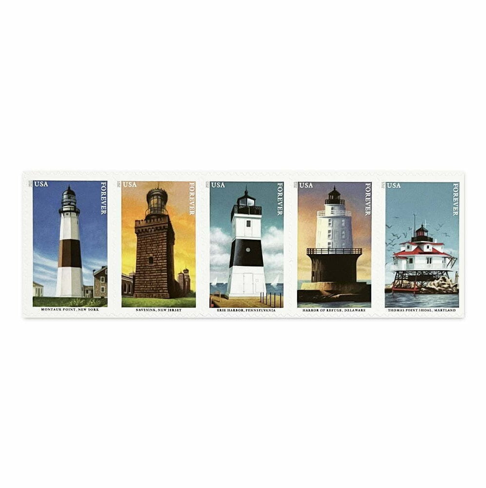 Mid-Atlantic Lighthouses Sheets of 20 USPS Forever Stamps