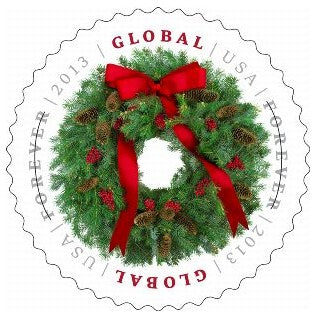 2013 Global Forever Evergreen Wreath stamp