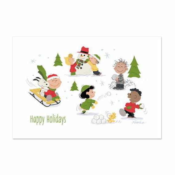 Peanuts Gang Snow Scene Card