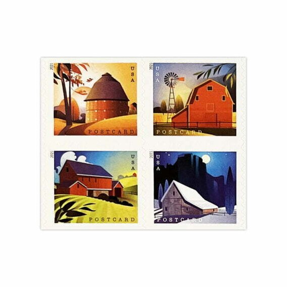 Barns Postcard Stamps