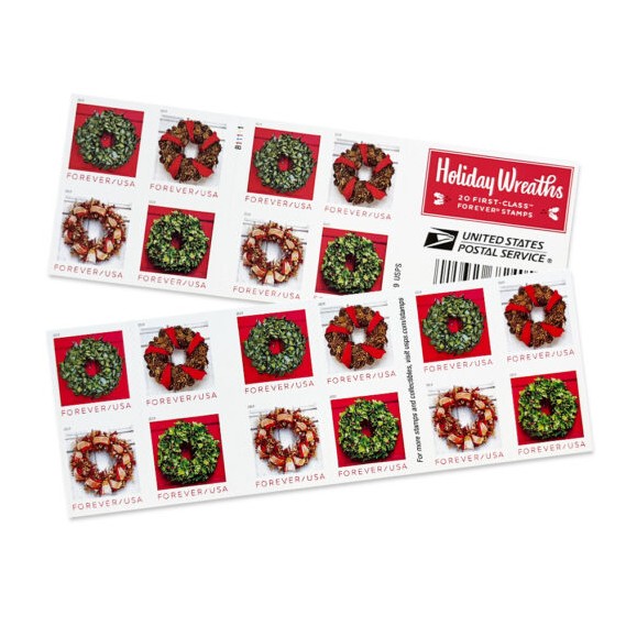 Holiday Wreaths Stamps