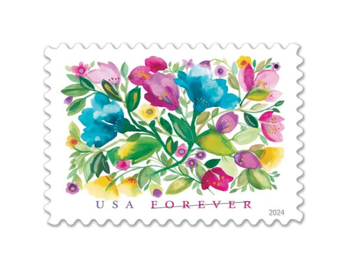 Celebration Blooms 2024 Forever Stamps — Abstract Floral Issue, First-Class Postage