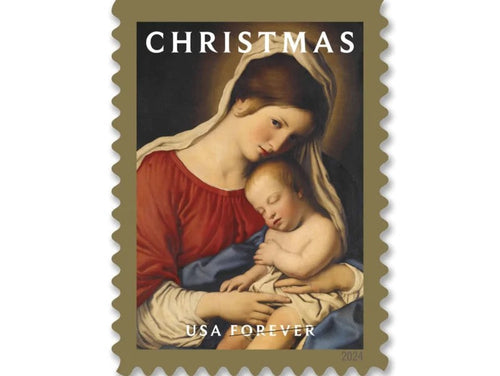 Christmas Madonna and Child 2024 Forever Stamps — Holiday Booklet of 20