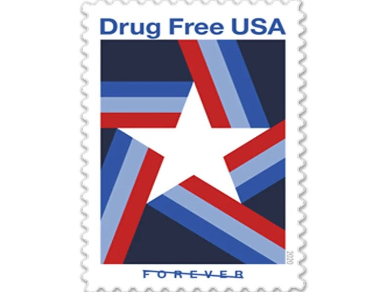 Drug Free USA 2020 Forever Stamps — Red Ribbon Awareness, Pane of 20