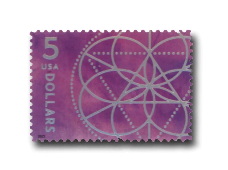 Floral Geometry 2022 $5 Stamps — Sacred Geometry Design (Not a Forever Stamp)