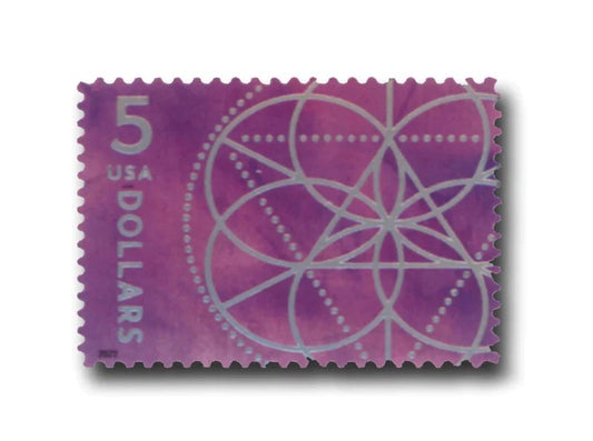 Floral Geometry 2022 $5 Stamps — Sacred Geometry Design (Not a Forever Stamp)