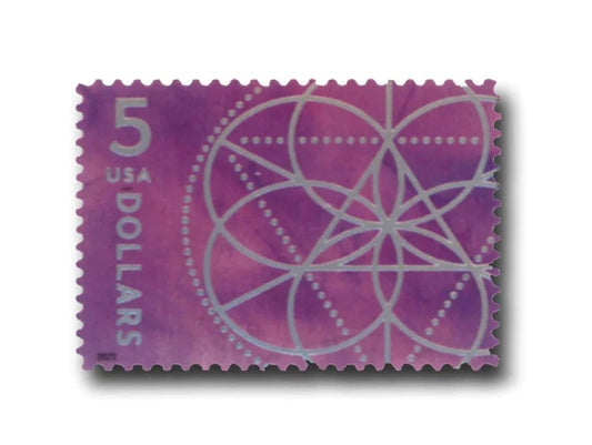 Floral Geometry 2022 $5 Stamps — Art Collection, High-Value Postage (Not a Forever Stamp)