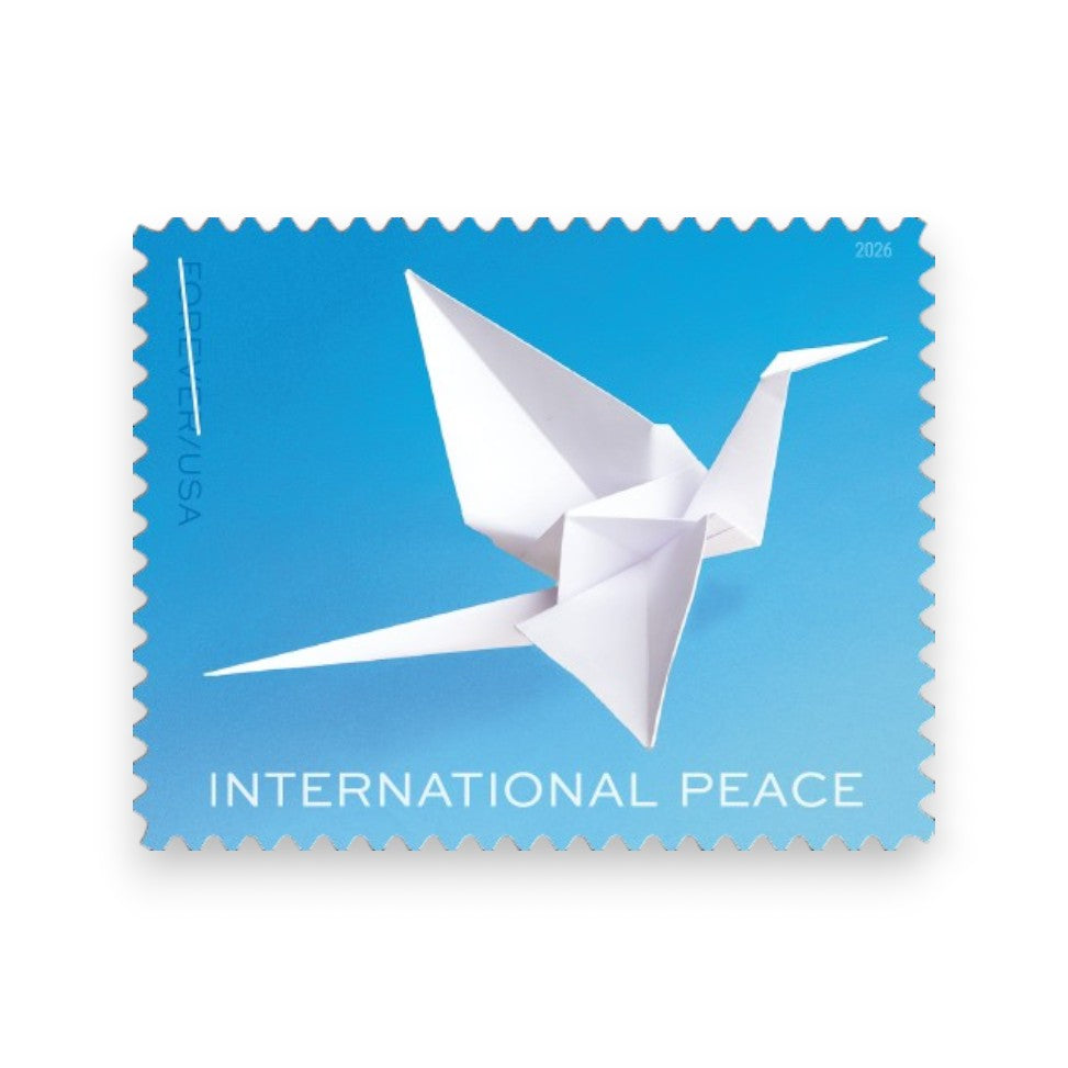 International Peace 2026 Forever Stamps — Crane in Flight, Pane of 20