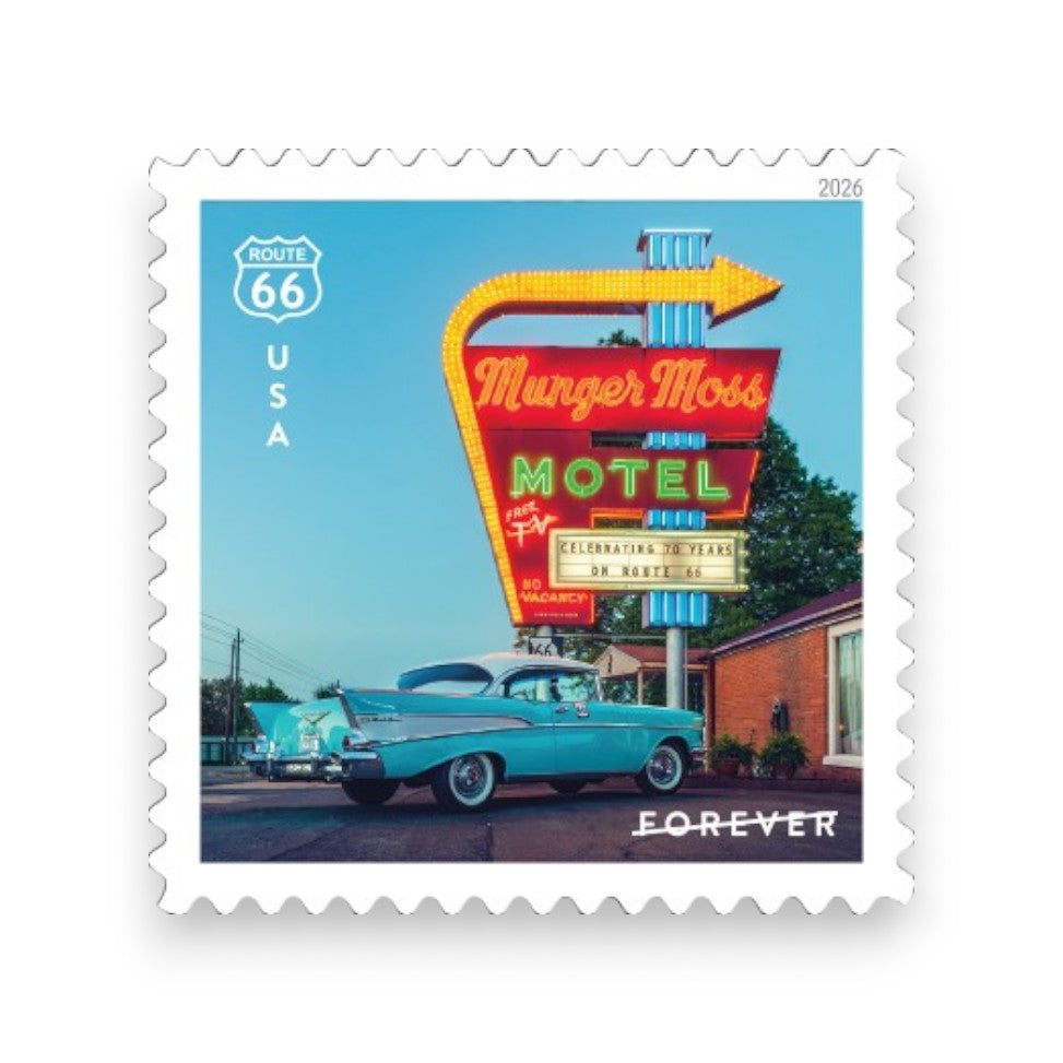 Route 66 2026 Forever Stamps — Centennial Issue, Pane of 16