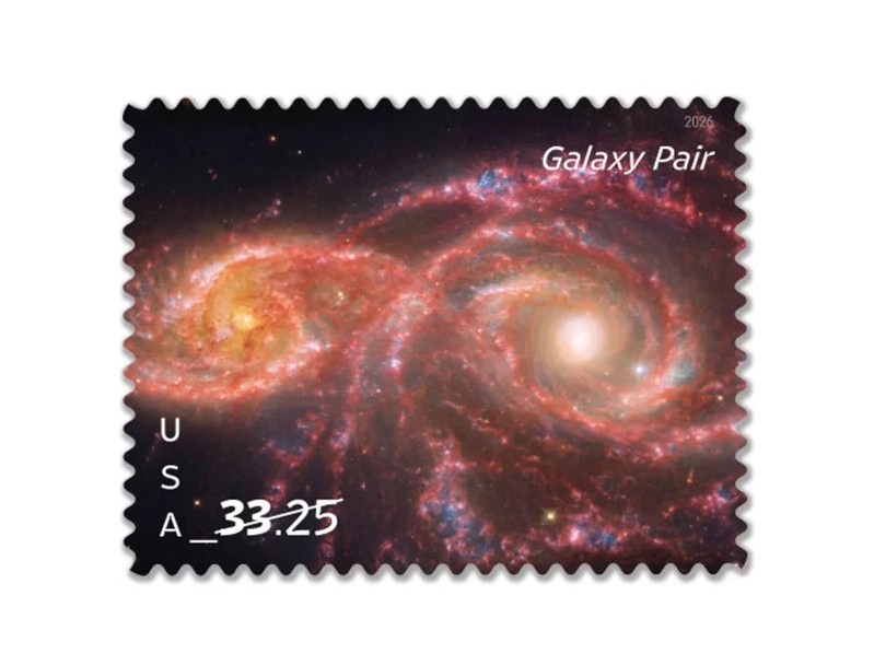 2026 Galaxy Pair $33.25 Stamps — Astronomy Collection (Not a Forever Stamp)