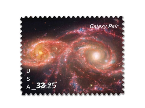 2026 Galaxy Pair $33.25 Stamps — Astronomy Collection (Not a Forever Stamp)