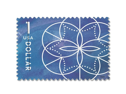 Floral Geometry 2024 $1 Stamps — Art Collection for Packages (Not a Forever Stamp)