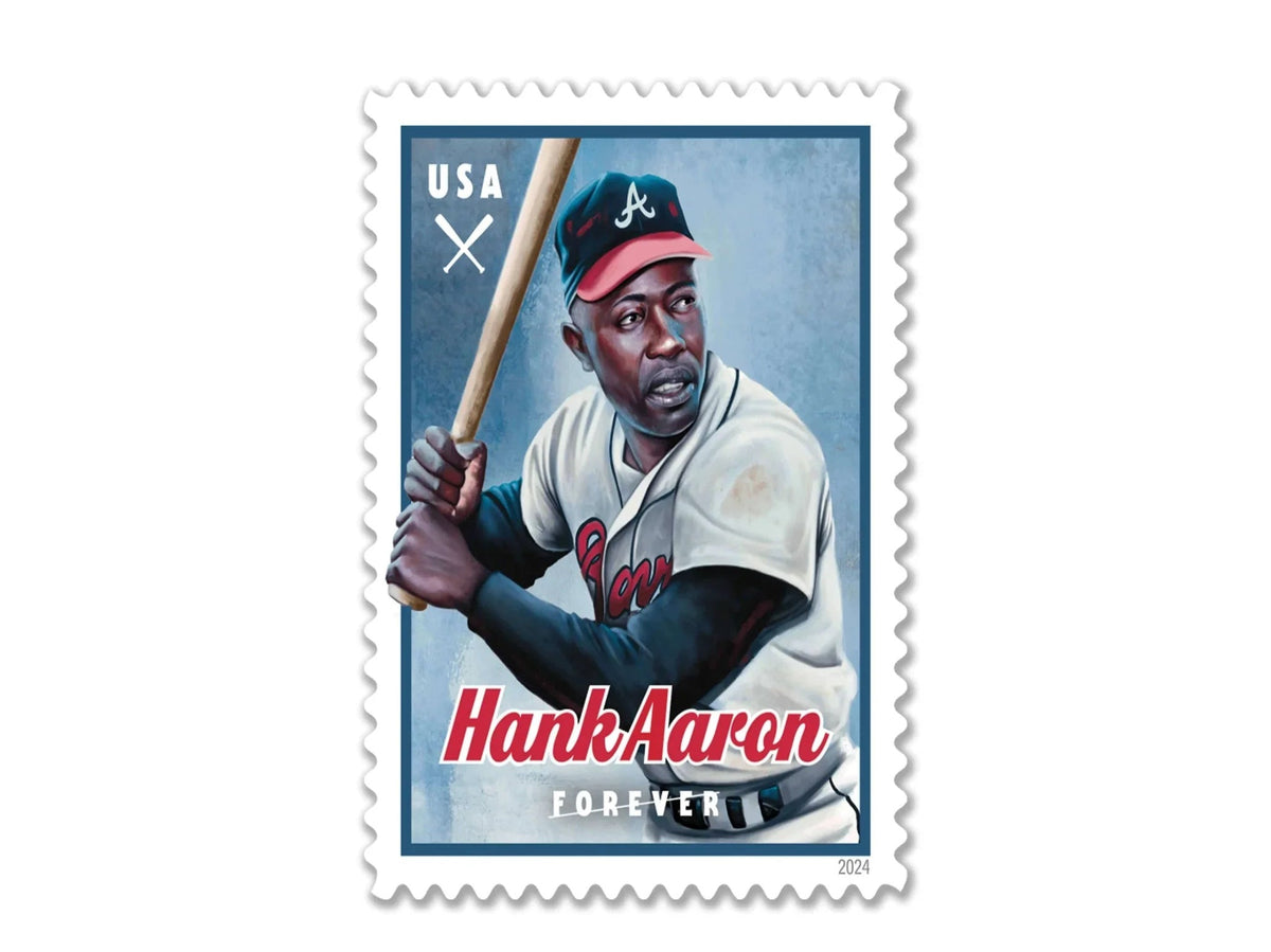 Hank Aaron 2024 Forever Stamps — Baseball Commemorative, First-Class Postage