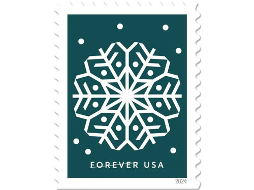 Winter Whimsy 2024 Forever Stamps — Holiday Snowflake Booklet, First-Class Postage