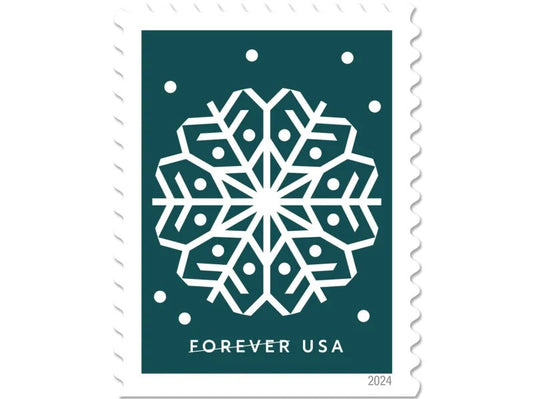 Winter Whimsy 2024 Forever Stamps — Holiday Snowflake Booklet, First-Class Postage