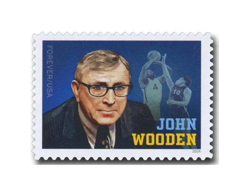 John Wooden 2024 Forever Stamps — Basketball Coach Commemorative, First-Class Postage