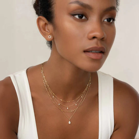 Pear Cut Diamond Pendant Necklace 14k Gold - Oline Secondary image