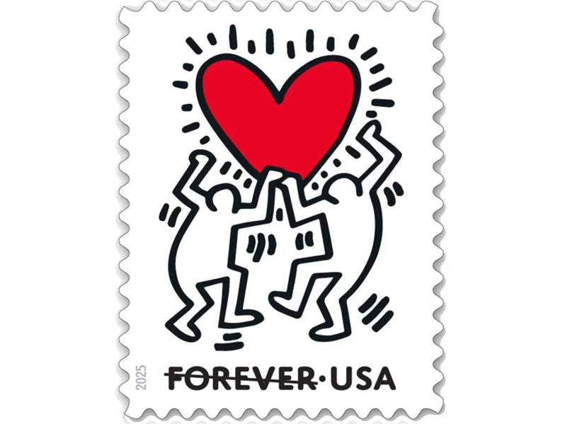 2025 Love Forever Stamps — Keith Haring Heart, Wedding and Invitation Postage