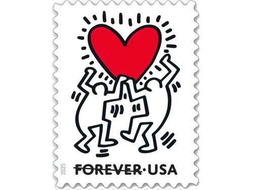 2025 Love Forever Stamps — Keith Haring Heart, Wedding and Invitation Postage