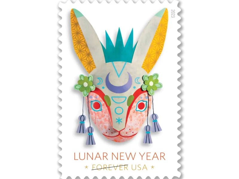 Lunar New Year 2023 Forever Stamps — Year of the Rabbit, Foil-Stamped Pane of 20