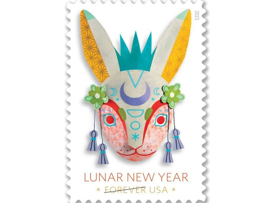 Lunar New Year 2023 Forever Stamps — Year of the Rabbit, Foil-Stamped Pane of 20