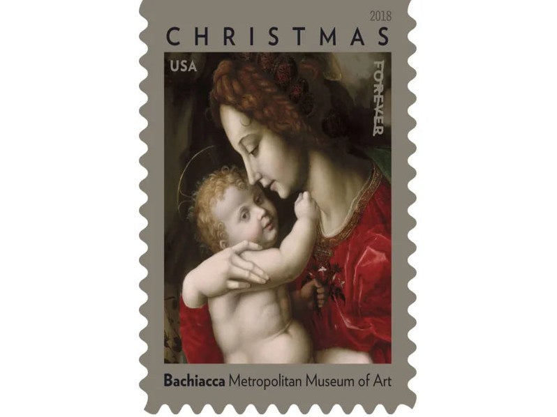 Madonna and Child 2018 Forever Stamps — Bachiacca Detail, $19.99–$149.99, Booklet of 20