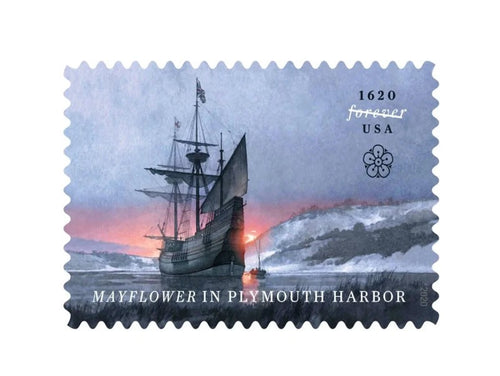 Mayflower in Plymouth Harbor 2020 Forever Stamps — 400th Anniversary, Pane of 20
