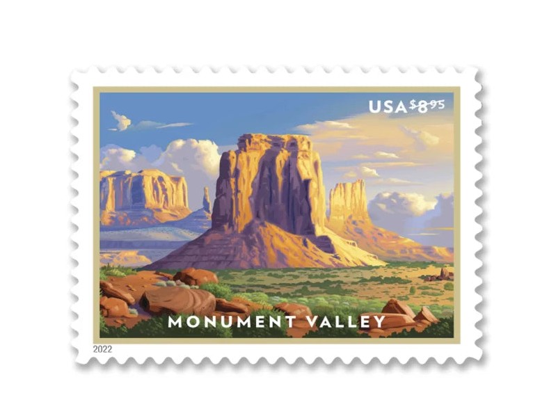 Monument Valley 2022 $8.95 Stamps — Priority Mail Rate, Panes of 4 (Not a Forever Stamp)