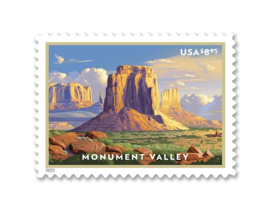 Monument Valley 2022 $8.95 Stamps — Priority Mail Rate, Panes of 4 (Not a Forever Stamp)