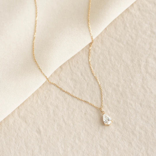 Pear Cut Diamond Pendant Necklace 14k Gold - 2