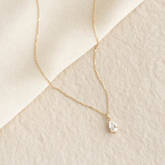Pear Cut Diamond Pendant Necklace 14k Gold - 2 Main image