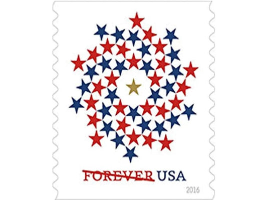 Patriotic Spiral 2016 Forever Stamps — Modern Flag Design, First-Class Postage