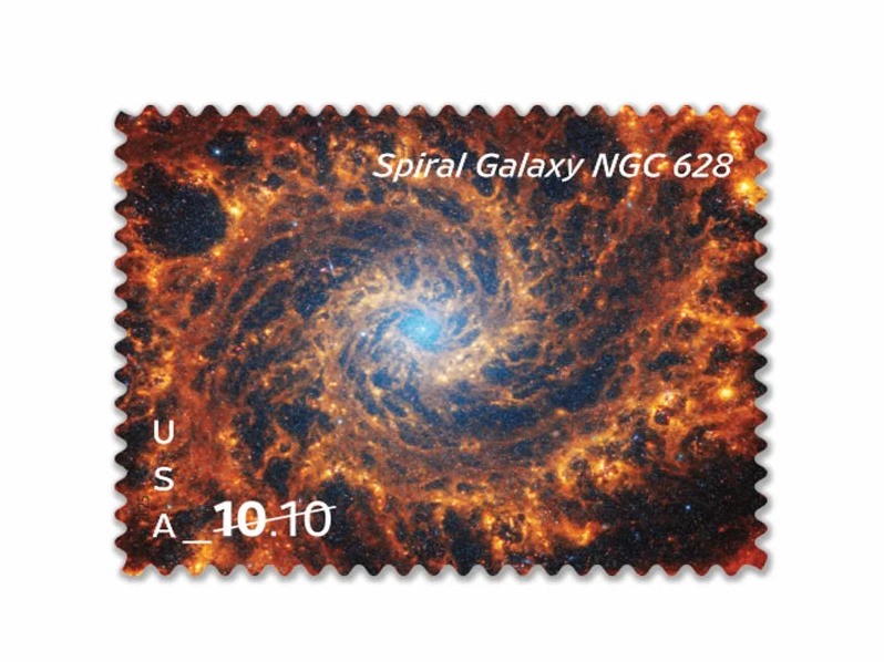 2025 Spiral Galaxy NGC 628 $10.10 Stamps — Astronomy Collection, Priority Mail Express Rate (Not a Forever Stamp)