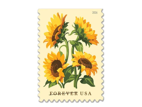 2026 Sunflowers Forever Stamps — Floral Collection, First-Class Postage