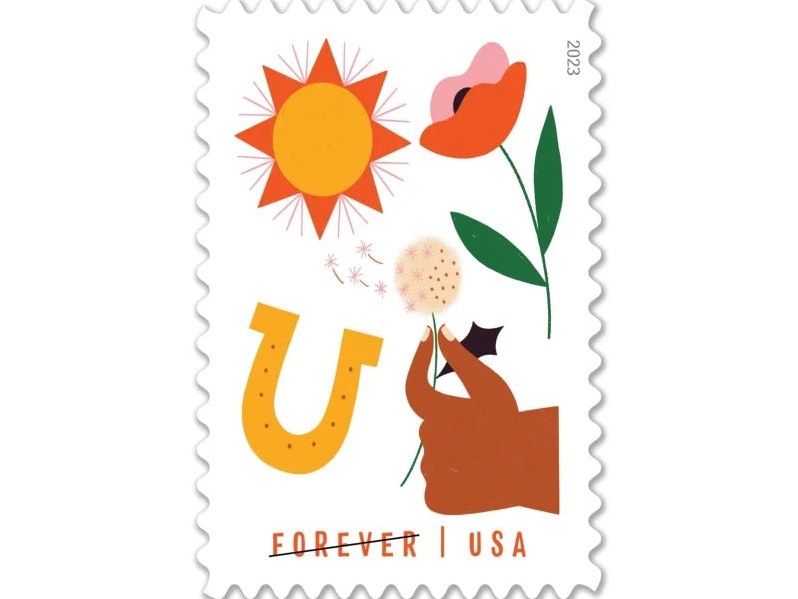 Thinking of You 2023 Forever Stamps — Greeting Card Set with Stickers, Panes of 20