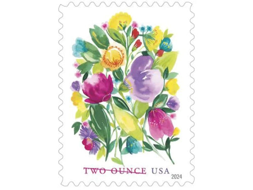 Wedding Blooms 2024 Two-Ounce Stamps — Wedding and Invitation Postage (Not a Forever Stamp)