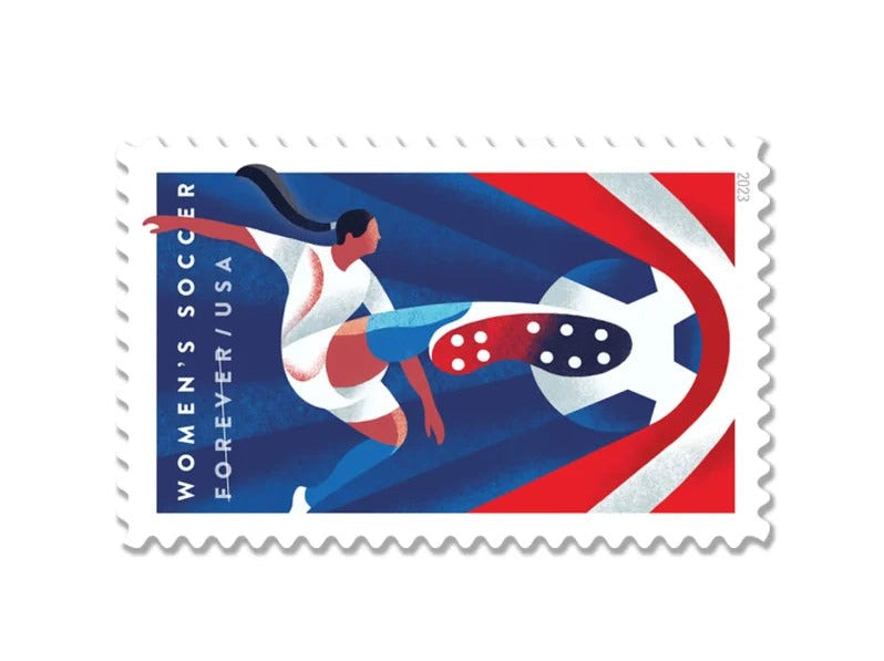 Women's Soccer 2023 Forever Stamps — Celebrating Female Athletes, Pane of 20